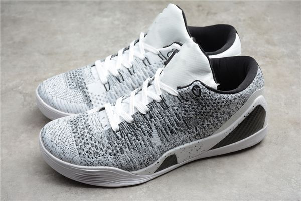 

black mamba 9 elite low beethoven men basketball shoes 9s white wolf grey sport shoe sneakers with box