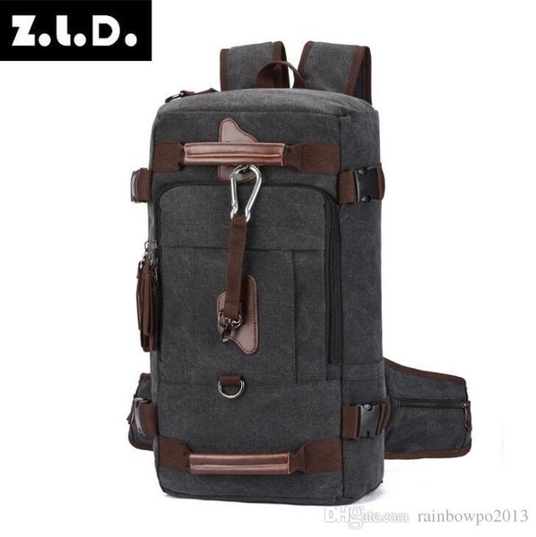 

factory wholesale men bag multi-functional leisure canvas backpack outdoor traveles climbing handbag large capacity multifunctional travels