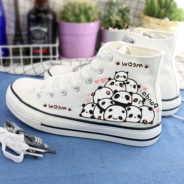 

dress shoes sapatos de lona senhos animados femininos, calados vulcanizados anime branco para meninas, sapatos baixos mulheres, estampado, a, Black
