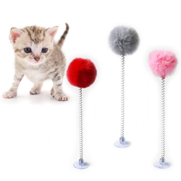 

cat toys 2/3pcs plush wand for cats, interactive toy with suction ball decoration, pets