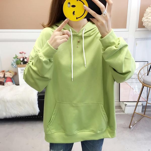 

women's hoodies & sweatshirts tracksuit solid loose autumn women jumper long sleeve pullover female thickening all match korea, Black