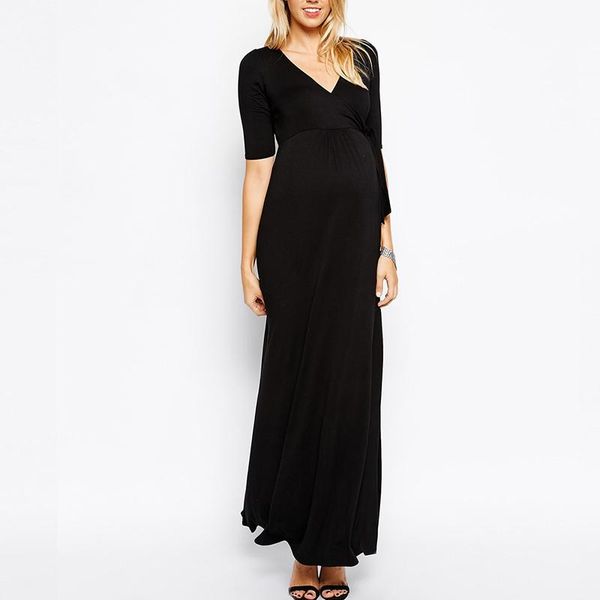 

star temperament pregnant women summer dress skirt long maternity dresses, White