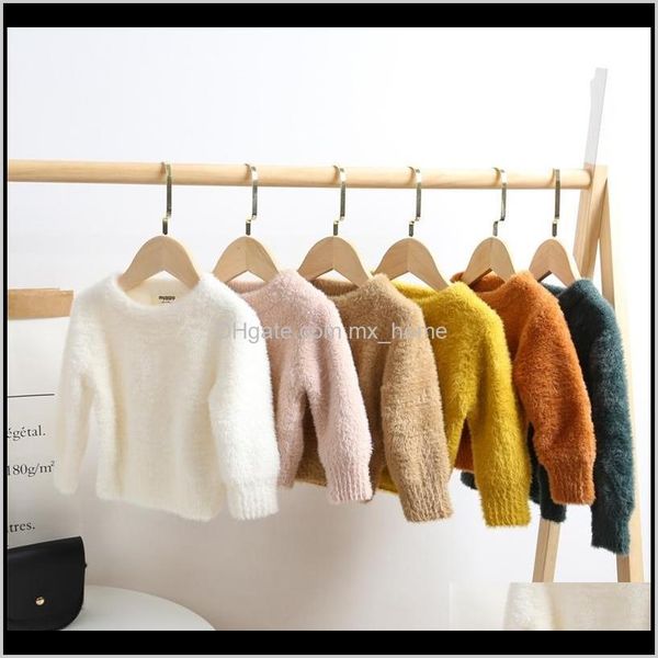 

pullover sweaters clothing baby kids maternity drop delivery 2021 baby imitation mink cashmere sweater winter girls clothes pullovers childr, Blue