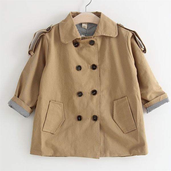 

girls clothes spring double breasted trench outwear fashion jacket children clothing kids female outfit 210515, Camo