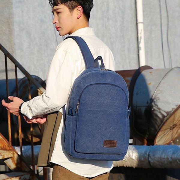 

backpack british simple 15.6-inch lapmen canvas wear-resistant waterproof college school bag casual youth sports back pack