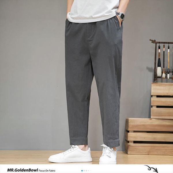 

mrgoldenbowl cotton linen black harem women pants korean casual joggers solid color plus size man trousers 5xl