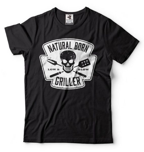 

men's t-shirts natural griller o-neck men print bottoming t-shirt, White;black