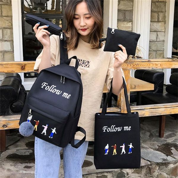 

backpack children school bags for girls set casual large capacity travel 4 piece women lapcute#g2