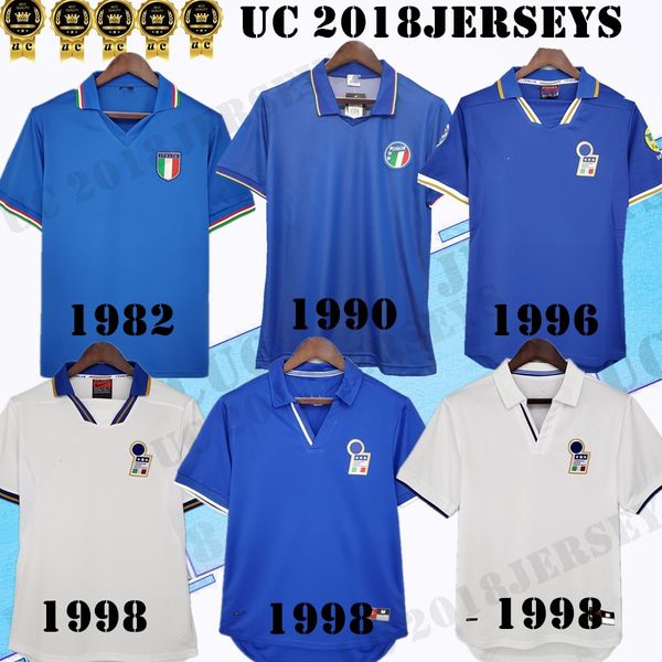 1982 1990 1996 1997 1998 1994 Italia Maglia da calcio retrò MALDINI Rossitto Nesta Albertini BAGGIO R. DEL PIERO Torricelli 82 90 96 98 94 maglia da calcio classica