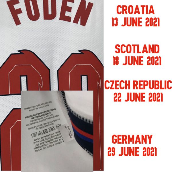 

american college football wear 2021 match worn player issue grealish sterling jersey shirt mount foden kane with game matchdetails maillot, Black