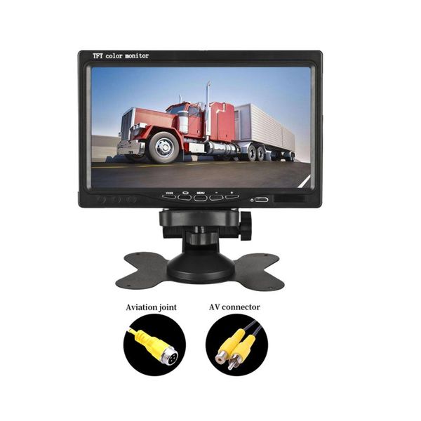 

car video universal 7 inch hd screen color tft monitor 12v 24v support ahd camera for truck bus 1024x600p