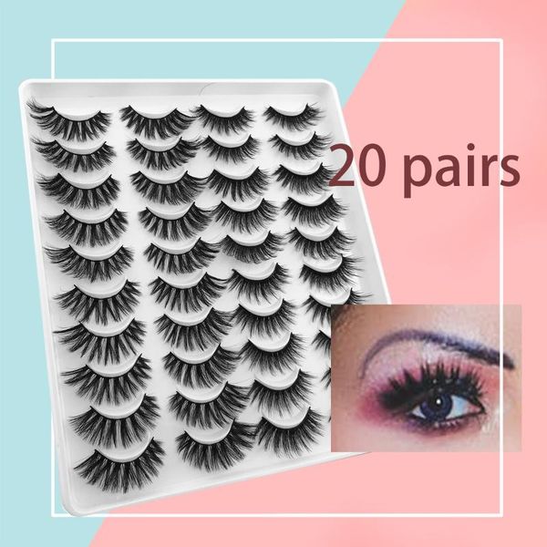 

5/10/20 pairs false mink lashes lot natural long eyelashes dramatic fluffy soft wispy volume cross reusable eyelash makeup tools