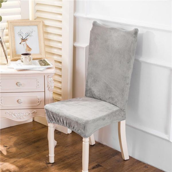 

chair covers solid color stretch plush cover big elastic seat slipcovers restaurant weddings banquet el home decoration