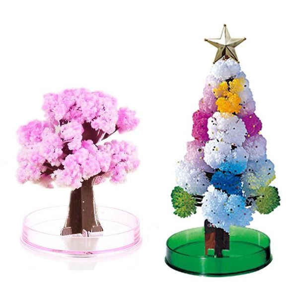 Decorazioni natalizie Magico albero magico Fiore di carta Decompressione desktop creativa Ragazzi Giocattolo Laboratorio di scienze Giocattoli educativi fatti a mano