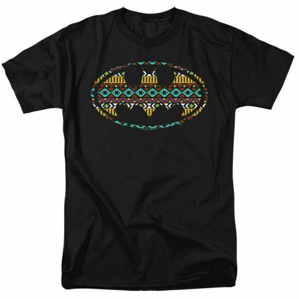 

batman aztec fill symbol logo t shirt licensed comic book tee black, White;black