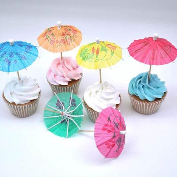 

other festive & party supplies 144pcs colorful mini umbrella shaped pegwood cake juice decoration color random