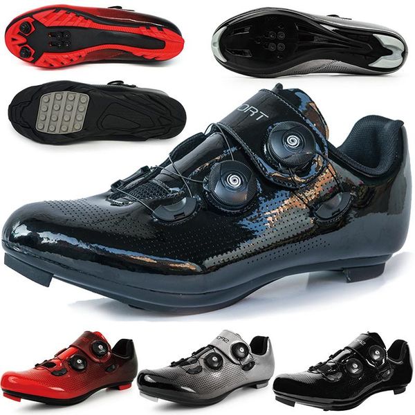 

latest couple mountain bike shoes men's outdoor sports self-locking non-slip cycling 36-46 size footwear, Black