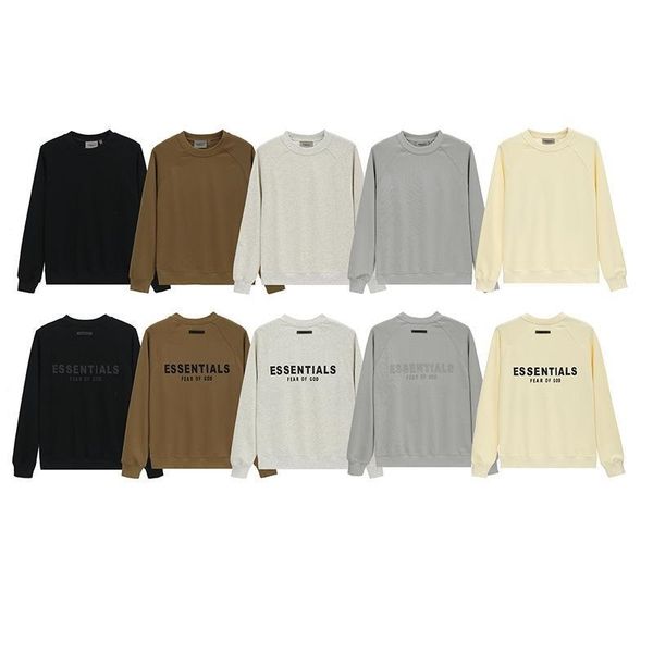 

fog essentials bear of god season 7 thread double row rubber pressed letter round neck sweater for men and women, Black