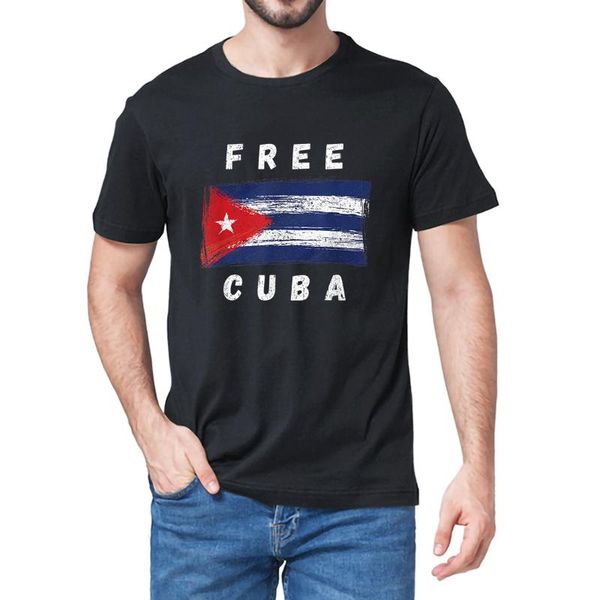 

men's t-shirts 100% cotton cuba retro cuban flag design vintage summer novelty oversized t-shirt women casual streetwear gift, White;black