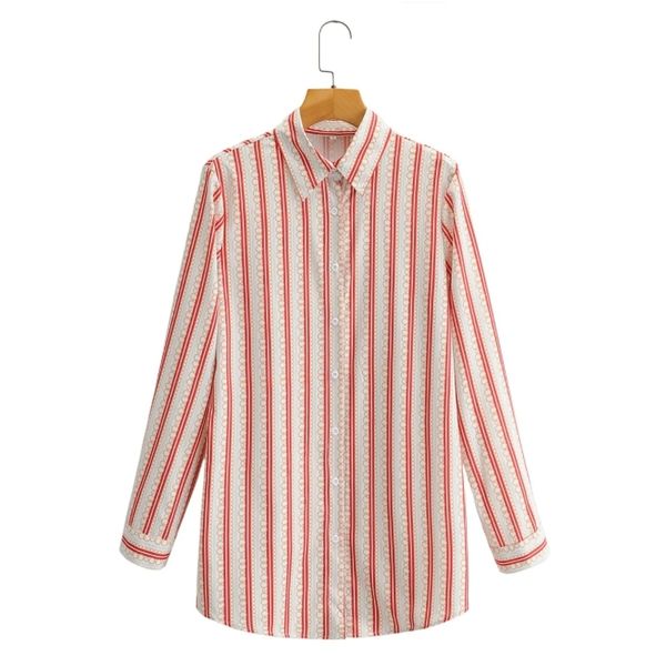 

spring women casual striped shirt female long sleeve blouse office lady loose blusas s8566 210430, White