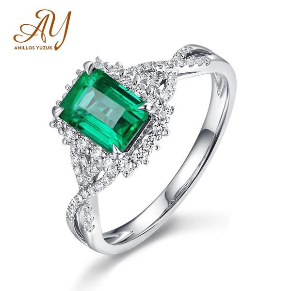 

cluster rings anillos yuzuk 925 sterling silver jewelry wedding engagement for women brand emerald simpl square zircon stone finger ring, Golden;silver