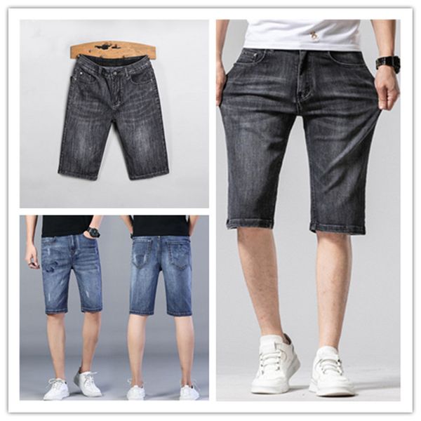 

luxurys designer mens jeans summer design short denim pattern pants cotton vintage fashion slim-leg motorcycle biker light eashed washed siz, Blue