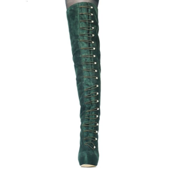 

boots ol'women winter boots on the knee thin shoes high army green ladies round toe female office i size 4-15 bez2, Black