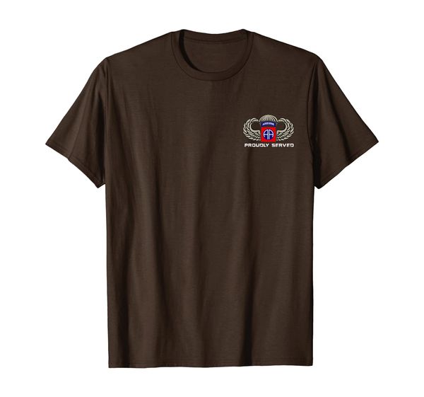 

proudly served 82nd airborne black round shirt mens, White;black