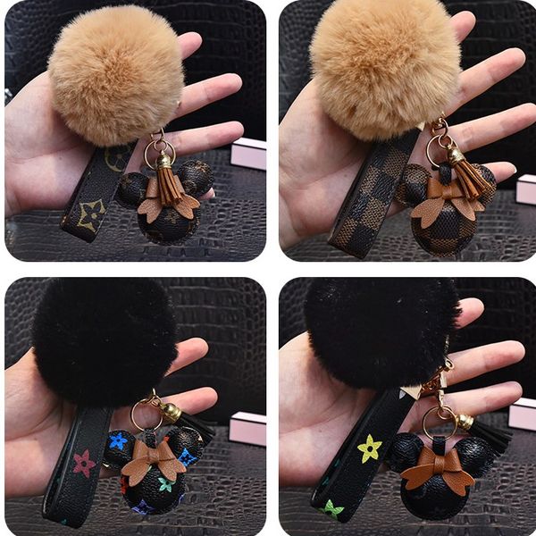 

trendy leather cartoon keychain female cute creative couple chain key ring gift men women souvenir car keys bag charm pendant jewelry access, Silver