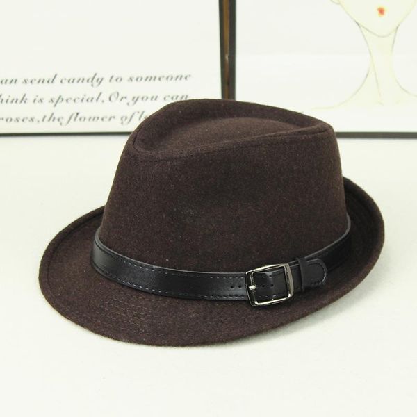 

stingy brim hats winter wool fedora jazz hat with leather belt wide panama cap solid women protection sun, Blue;gray