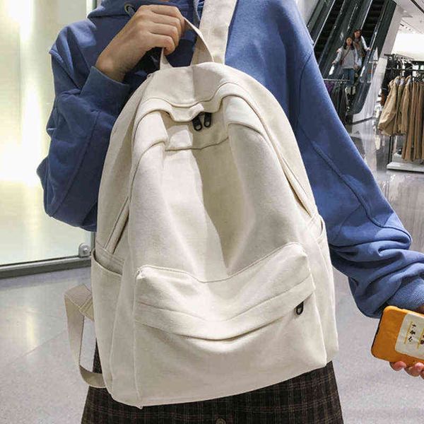 Backpack Style BagjoyPessie Fashion Bookbag Mulheres de algodão para adolescentes Meninas College Men Black School Bag Student Mochila 220723