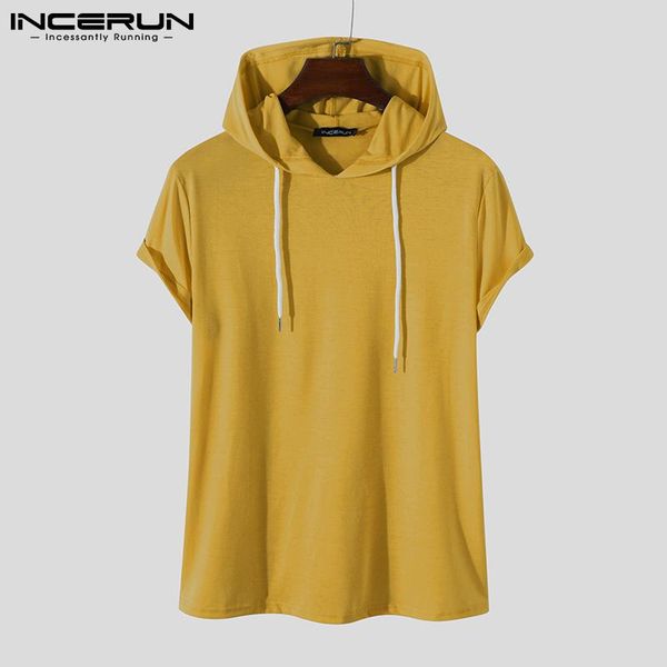 

men's t-shirts 2021 men t shirt hooded short sleeve solid color streetwear cozy casual tee breathable summer leisure camisetas 3xl inc, White;black