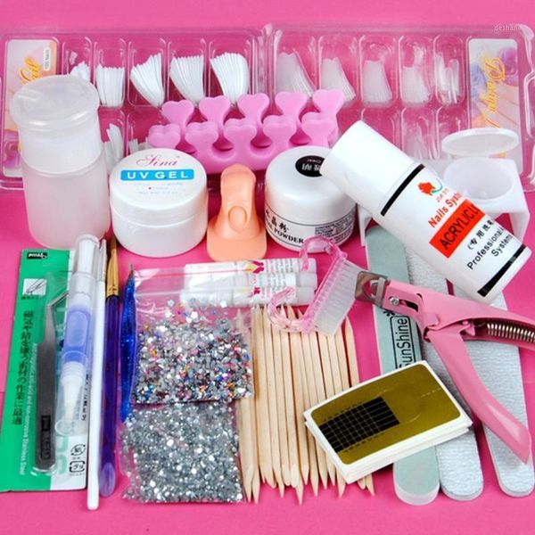 

acrylic nail kit powder liquid art set uv gel glue file brush kits ey6691