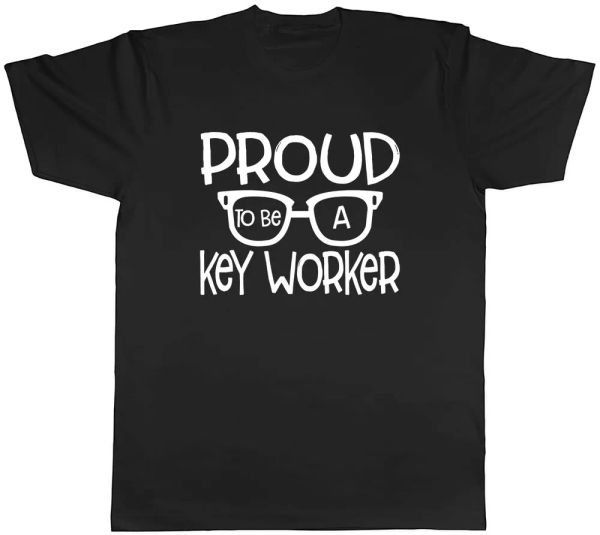 

proud to be a keyworker mens t-shirt tee, White;black