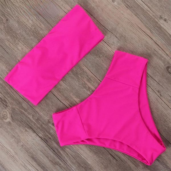 

women's swimwear high waisted neon bikini 2021 woman bandeau bathing suit mayo push up tube two piece swimsuit for women, White;black