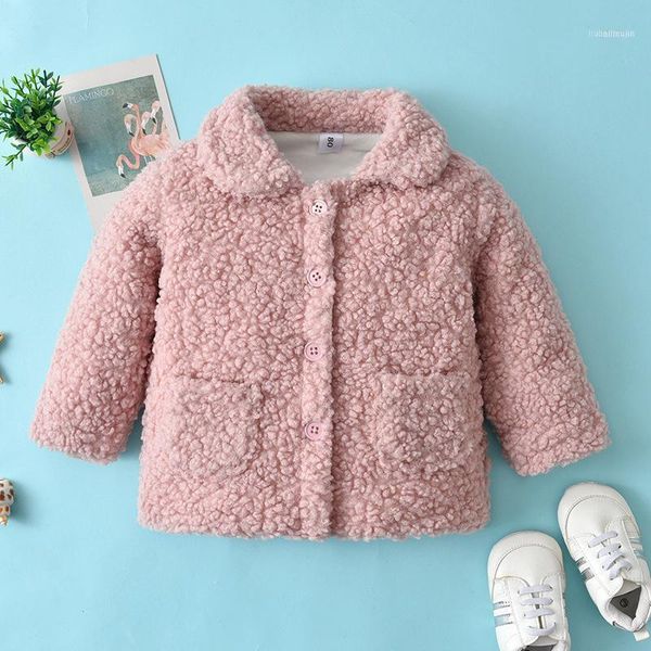 

jackets baby girl lamb velvet pink coat plush thickened cardigan children clothing girls jacket autumn winter kids clothes1, Blue;gray