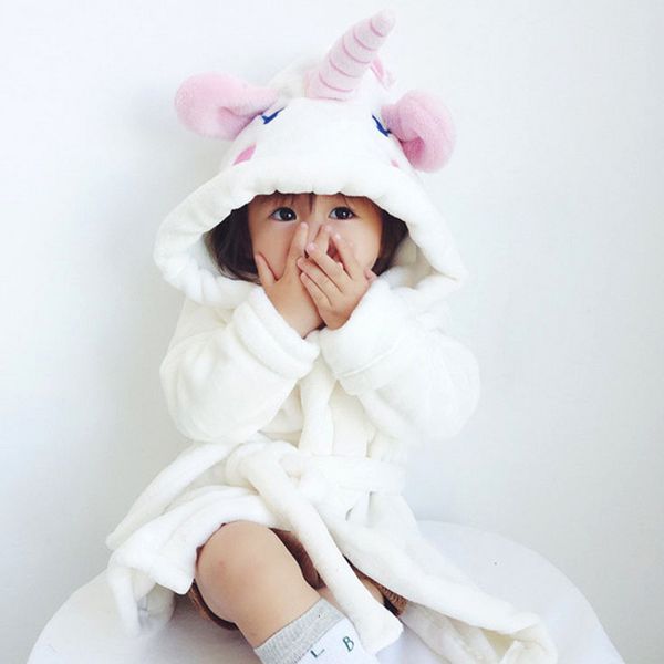 

unicorn children's bathrobe home pajamas girls' bathrobe soft skin, Blue;red