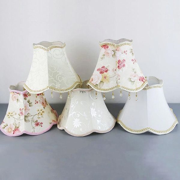 

lamp covers & shades painting flower fabric lampshade with beads,modern european style table lamps, floor lighting shades,e27 hole 4cm