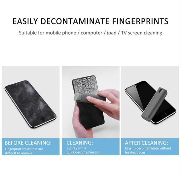 Yeni Taşınabilir Tablet Mobil PC Ekran Temizleyici Mikrofiber Kumaş Seti Temizleme Artefakt Depolama 2 1 IN 1'de Stokta A53 A02