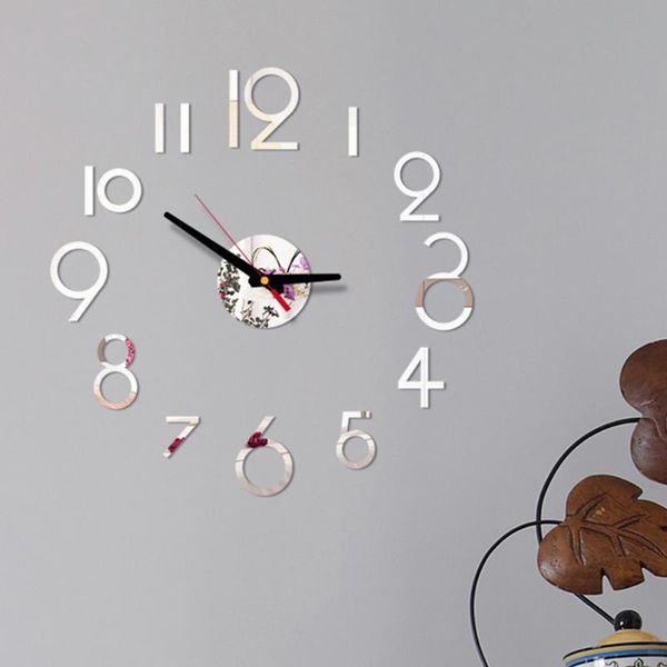 

wall clocks modern bedroom diy acrylic mirror silent large simple gifts for home battery operated clock full digital convenient