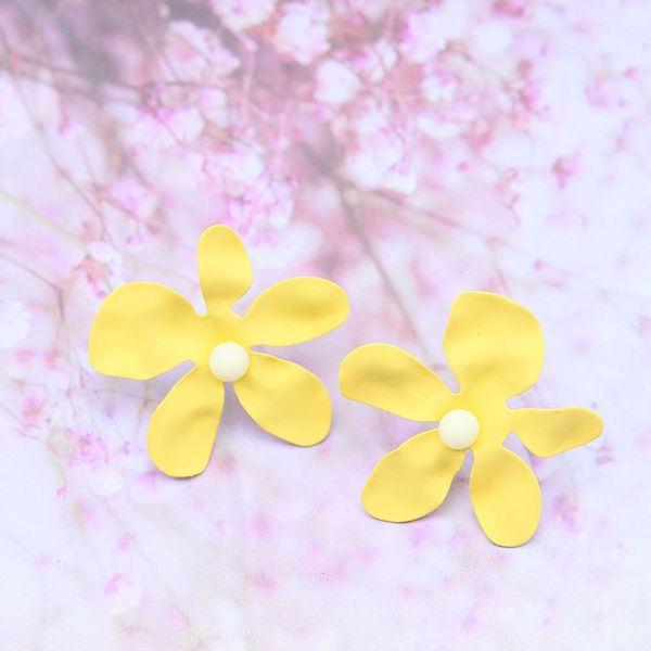 

earrings south korea dongdamen net red versatile temperament earrings sunflower spray painting sweet flower earrings, Golden