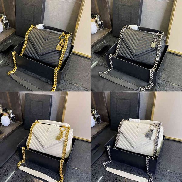 

handbags women shoulder bags totes black calfskin caviar classic diamond quilted bag chains double flap medium genuine leather cross body