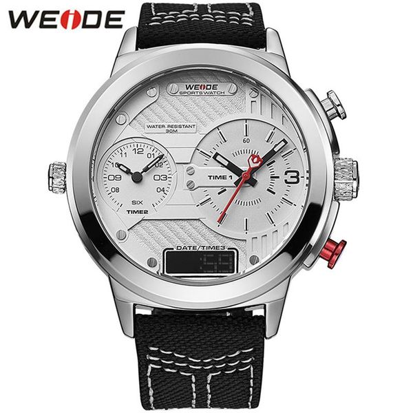 

wristwatches weide watch men clocks watches for water resistant relogio masculino led quartz, Slivery;brown