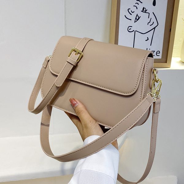 

women's new soft leather texture single shoulder simple solid color fashion messenger multi-layer storage armpit wet bag