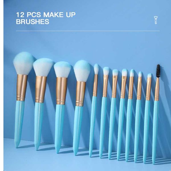

makeup brushes 12 pcs brush set concealer eyebrow powder lip blush eye shadow beauty tool beginner wooden handle portable