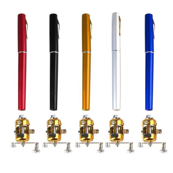 

fishing accessories mini portable pocket fish pen aluminum alloy rod pole + reel boat rods