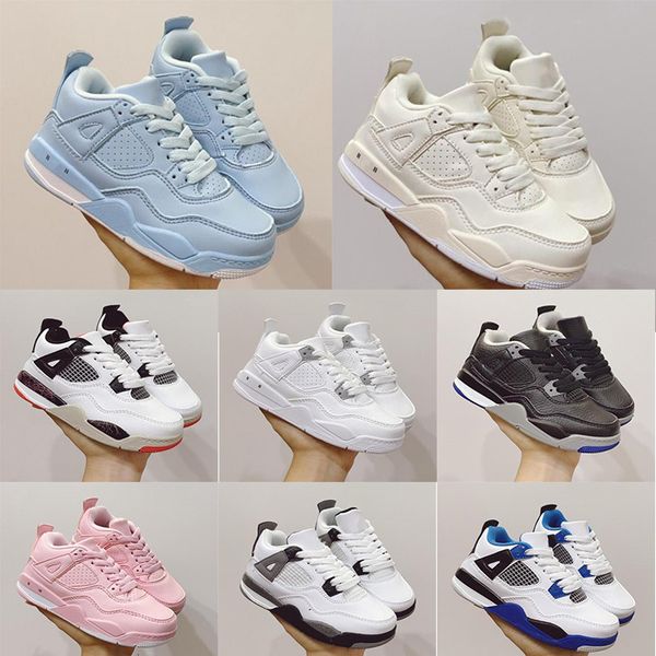 

jumpan 4 4s kids basketball shoes boys girls children babys sneakers summer outdoor casual sport running size 28-35, Black