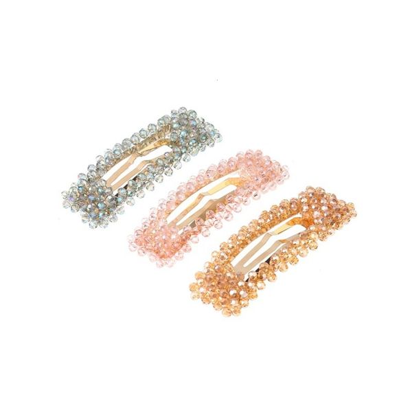 

hairpin beaded handwork crystal hairpin net red edge clip, Golden;silver