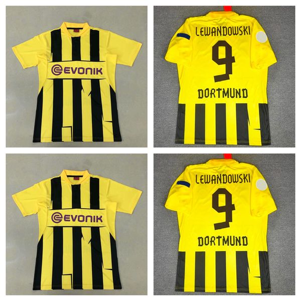 

cup 2012 2013 retro soccer jerseys 12 13 home yellow black vintage classic football shirts reus hummels lewandowski kagawa m.gÃ¶tze aa, Black;yellow
