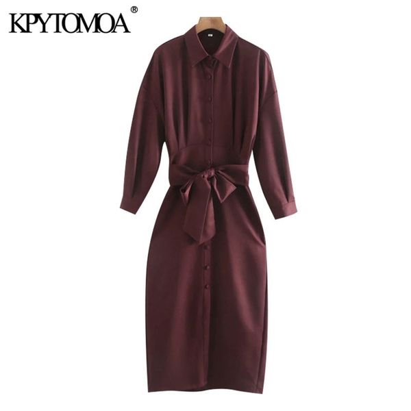 

women chic fashion with belt pleated midi shirt dress long sleeve button-up female dresses vestidos mujer 210420, White